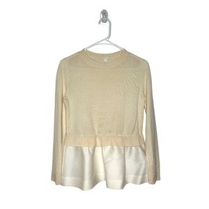 COS off white peplum sweater sz XS